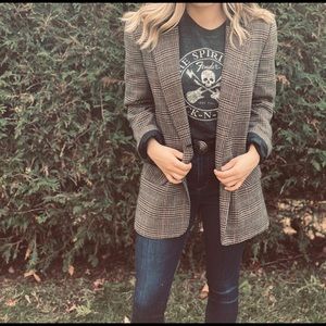 VINTAGE houndstooth wool blazer